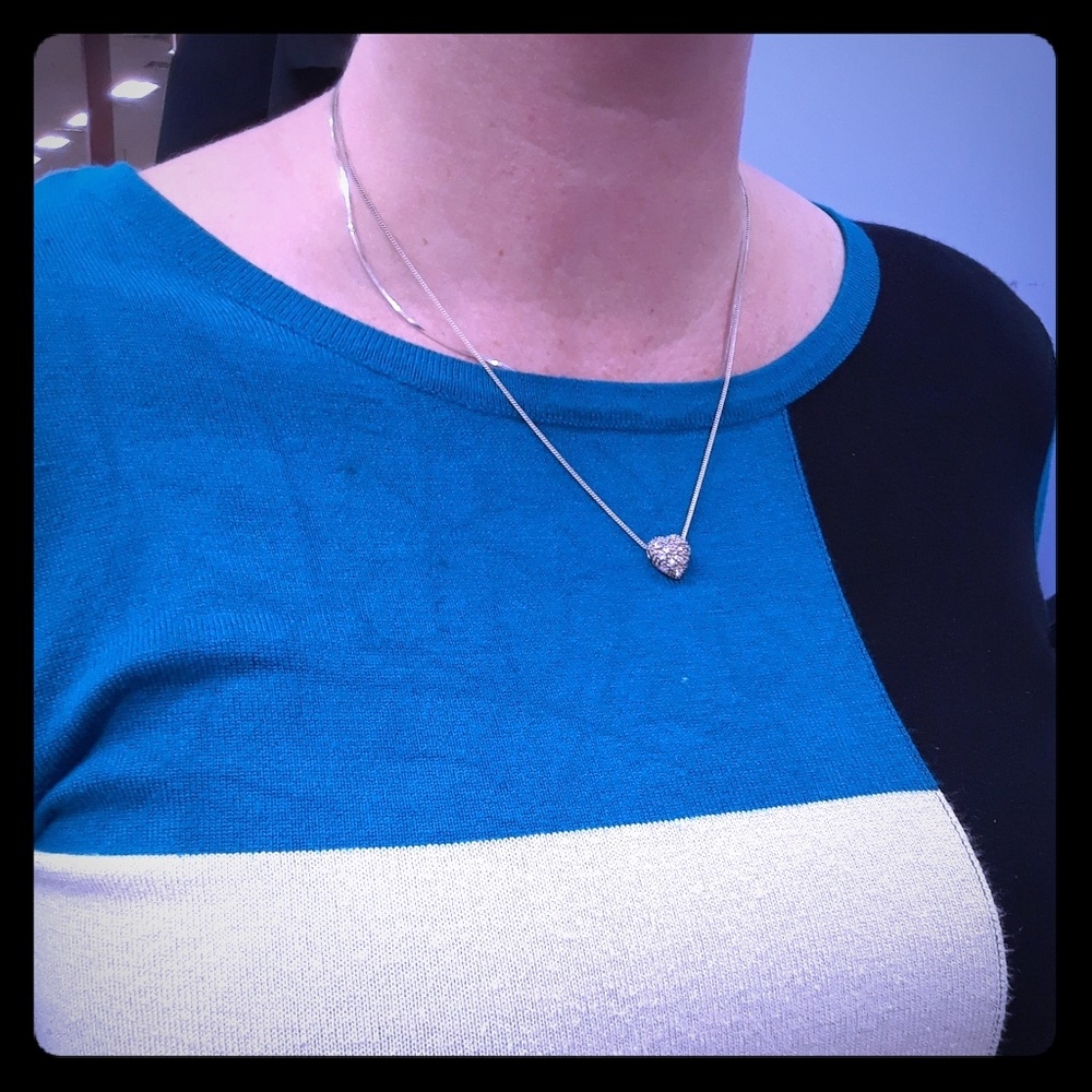 Avon sterling silver heart sparkling necklace